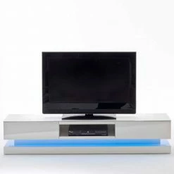 TV Board Mammut In Hochglanz Weiß -Lana Sales tv board hochglanz weiss rgb beleuchtung mammut 06
