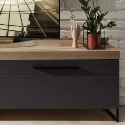 TV Board In Dunkelgrau & Wildeiche - Svanjon 11 TV Board In Dunkelgrau & Wildeiche - Svanjon -Lana Sales tv board in dunkelgrau wildeiche mit klappe schublade fach svanjon 03
