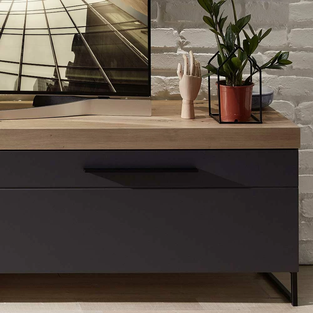 TV Board In Dunkelgrau & Wildeiche - Svanjon 6 TV Board In Dunkelgrau & Wildeiche - Svanjon – Bild 4