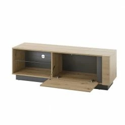 TV Board Mit Klappe & Gerätefach - Lairian 5 TV Board Mit Klappe & Gerätefach - Lairian -Lana Sales tv board mit klappe geraetefach in wildeiche dunkelgrau lairian 03