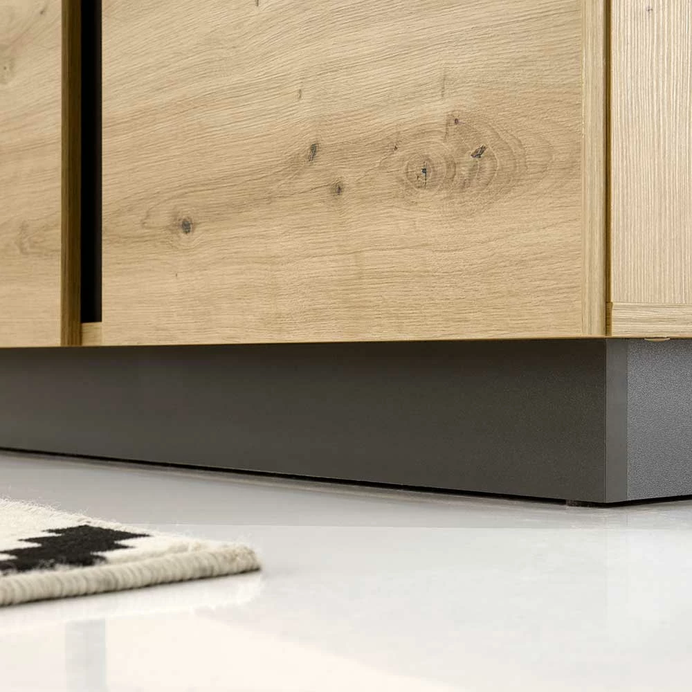 TV Board mit Klappe & Gerätefach - Lairian TV Board Mit Klappe & Gerätefach - Lairian -Lana Sales tv board mit klappe geraetefach in wildeiche dunkelgrau lairian 05