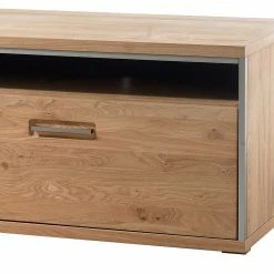 TV Board Mit Schubladen & Fächern - Hannica 8 TV Board Mit Schubladen & Fächern - Hannica -Lana Sales tv board mit schubladen faechern in eiche bianco mit silber hannica 02