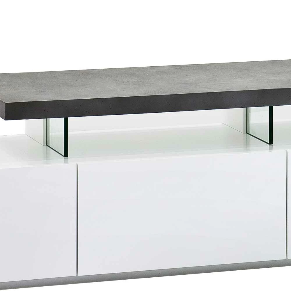 TV Board Franklin In Weiß Beton Grau 6 TV Board Franklin In Weiß Beton Grau – Bild 4