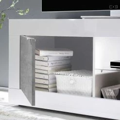 TV Element In Weiß HG Mit Beton Dekor - Narandu -Lana Sales tv element in weiss hg mit beton dekor 140 cm breit narandu 04