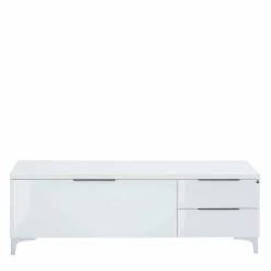 TV Element Mit Klappe & 2 Schubladen - Zivta -Lana Sales tv element mit klappe 2 schubladen in weiss mit chrom zivta 02