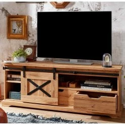 TV Kommode Im Mexikanischen Landhaus Look - Ele -Lana Sales tv kommode im mexikanischen landhaus look aus wildeiche metall ele 02