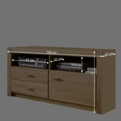 TV Lowboard Landuva Aus Asteiche Hell Geölt -Lana Sales tv lowboard asteiche hell geoelt 1 tuerig mit zwei schubladen 128cm breit landuva be