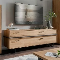 TV Lowboard Aus Asteiche Mit Metall - Clenza -Lana Sales tv lowboard aus asteiche mit metall 188 cm breit clenza 03