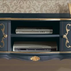 TV Lowboard Im Barockstil In Dunkelblau - Otaligo -Lana Sales tv lowboard im barockstil in dunkelblau mit gold 156x56x47 cm otaligo 03
