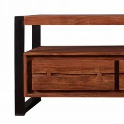 TV-Lowboard Smantana Im Industielook-Stil -Lana Sales tv lowboard im industielook stil aus akazie massivholz smantana 02