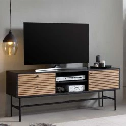 TV Lowboard Im Skandinavischen Wohnstil - Varaba 8 TV Lowboard Im Skandinavischen Wohnstil - Varaba -Lana Sales tv lowboard im skandinavischen wohnstil in schwarz eiche furnier varaba 01