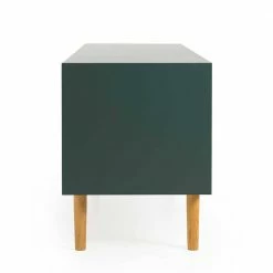 TV Lowboard In Dunkelgrün & Eiche - Hume -Lana Sales tv lowboard in dunkelgruen eiche skandinavischer wohnstil hume 05