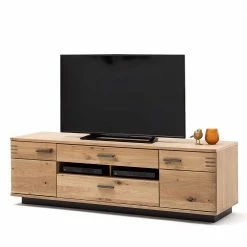 TV Lowboard In Eiche Bianco & Anthrazit - Crupean I -Lana Sales tv lowboard in eiche bianco anthrazit mit metallgriffen crupean i 01