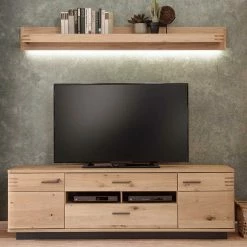 TV Lowboard In Eiche Bianco & Anthrazit - Crupean I -Lana Sales tv lowboard in eiche bianco anthrazit mit metallgriffen crupean i 02