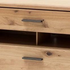 TV Lowboard In Eiche Bianco & Anthrazit - Crupean I -Lana Sales tv lowboard in eiche bianco anthrazit mit metallgriffen crupean i 05