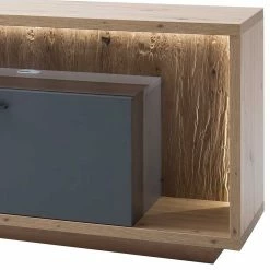 TV Lowboard In Eiche Optik & Grau - Dalavera 12 TV Lowboard In Eiche Optik & Grau - Dalavera -Lana Sales tv lowboard in eiche optik grau mit zwei schubladen faechern dalavera 04