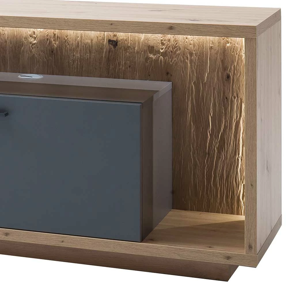 TV Lowboard In Eiche Optik & Grau - Dalavera 7 TV Lowboard In Eiche Optik & Grau - Dalavera – Bild 5