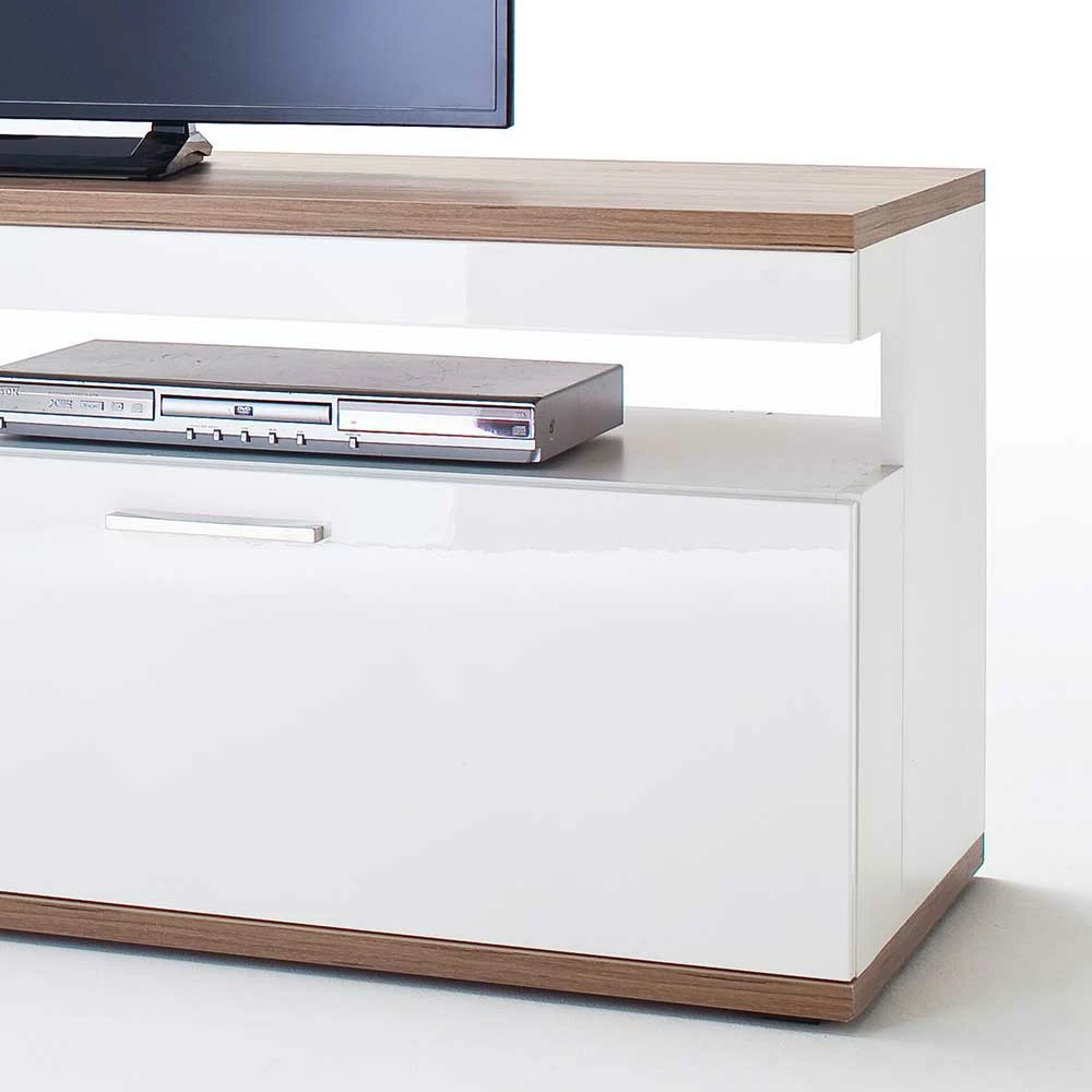 TV Lowboard In Hochglanz Weiß - Icadro 6 TV Lowboard In Hochglanz Weiß - Icadro – Bild 4