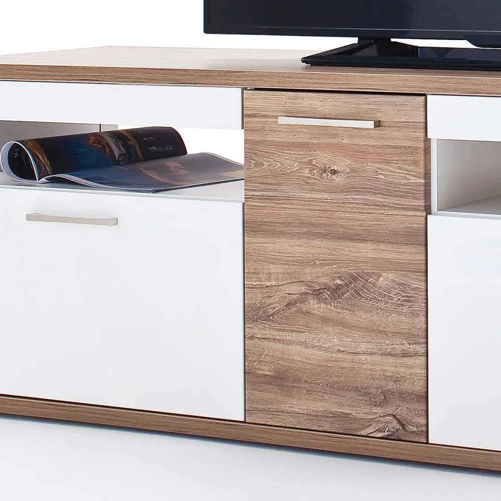 TV Lowboard In Hochglanz Weiß - Icadro 7 TV Lowboard In Hochglanz Weiß - Icadro – Bild 5