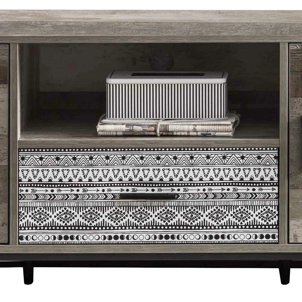 TV Lowboard In Holzoptik Grey Wash - Drondo I 6 TV Lowboard In Holzoptik Grey Wash - Drondo I – Bild 4