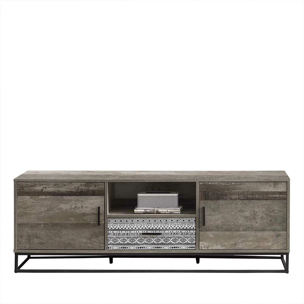 TV Lowboard In Holzoptik Grey Wash - Drondo I 3 TV Lowboard In Holzoptik Grey Wash - Drondo I