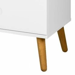 TV Lowboard In Weiß & Eiche Furnier Vudian Im Retro Look -Lana Sales tv lowboard in weiss eiche furnier im retro look vudian 04