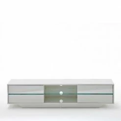 TV Lowboard In Weiß Hochglanz Mit LED - Safira -Lana Sales tv lowboard in weiss hochglanz mit led 160 cm breit safira 04