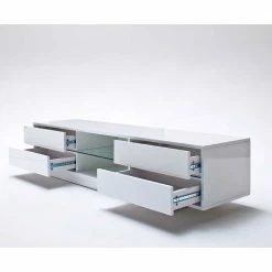 TV Lowboard In Weiß Hochglanz Mit LED - Safira -Lana Sales tv lowboard in weiss hochglanz mit led 160 cm breit safira 05