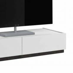 TV Lowboard In Weiß Mit Wenge - Omidas -Lana Sales tv lowboard in weiss mit wenge mit zwei schubladen omidas 03