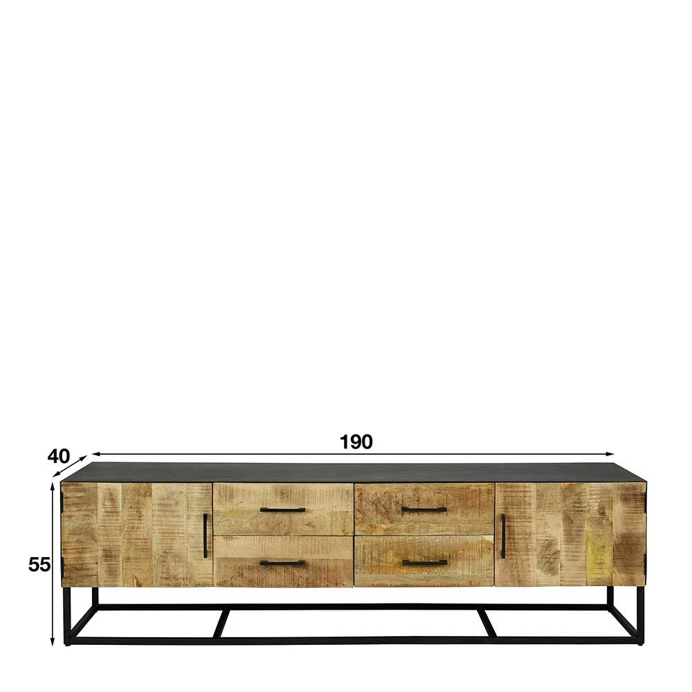 TV Lowboard In White Wash Mangobaum - Jamey 8 TV Lowboard In White Wash Mangobaum - Jamey – Bild 6
