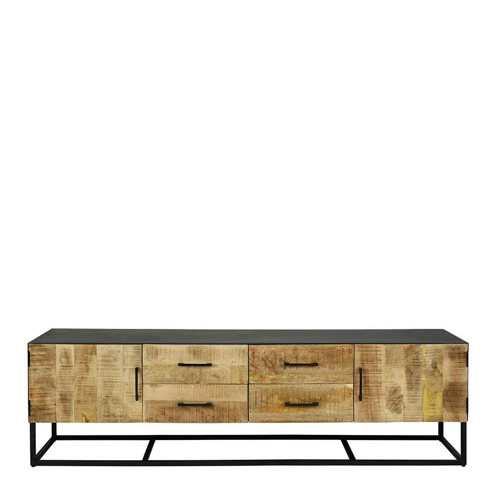 TV Lowboard In White Wash Mangobaum - Jamey 3 TV Lowboard In White Wash Mangobaum - Jamey