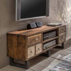 TV Lowboard Bahiro Im Loft Design -Lana Sales tv lowboard loft design recyclingholz bahiro 01