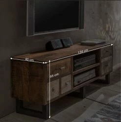 TV Lowboard Bahiro Im Loft Design -Lana Sales tv lowboard loft design recyclingholz bahiro be