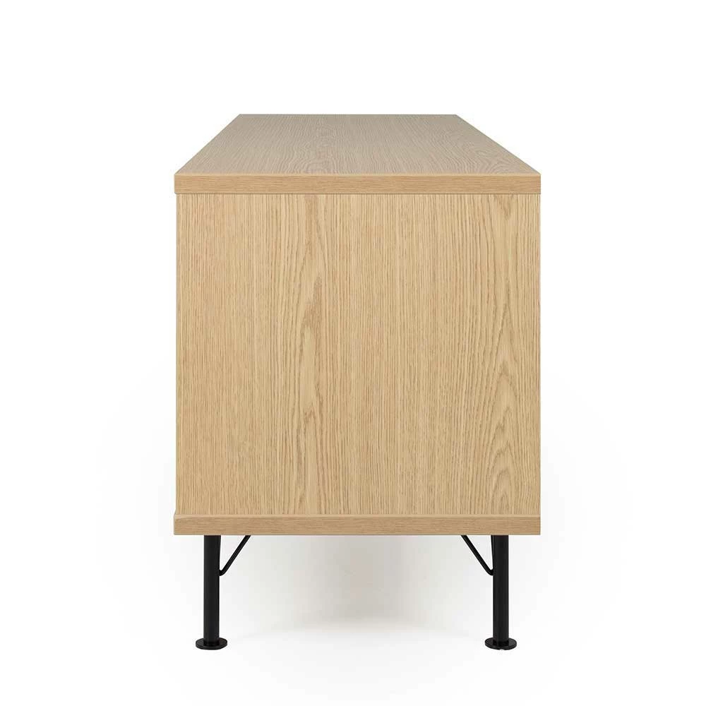 TV Lowboard Mit 2 Offenen Fächern & 2 Türen Chicron In Schwarz 4 TV Lowboard Mit 2 Offenen Fächern & 2 Türen Chicron In Schwarz – Bild 3