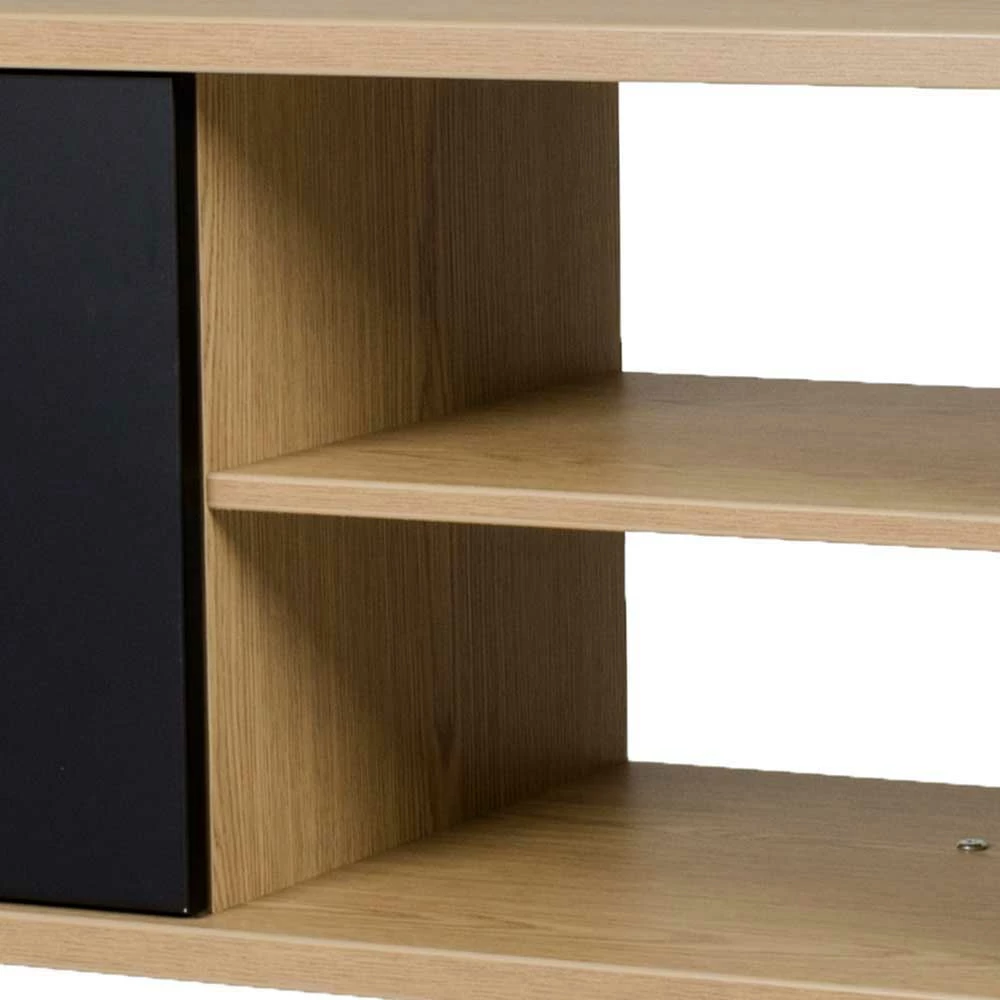 TV Lowboard Mit 2 Offenen Fächern & 2 Türen Chicron In Schwarz 7 TV Lowboard Mit 2 Offenen Fächern & 2 Türen Chicron In Schwarz – Bild 6