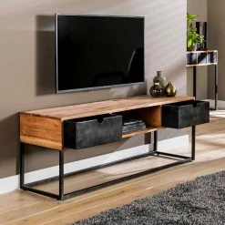 TV Lowboard Mit 2 Schubladen & Fach - Pezzo 9 TV Lowboard Mit 2 Schubladen & Fach - Pezzo -Lana Sales tv lowboard mit 2 schubladen fach im industry und loft stil pezzo 02