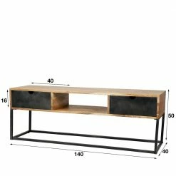 TV Lowboard Mit 2 Schubladen & Fach - Pezzo 11 TV Lowboard Mit 2 Schubladen & Fach - Pezzo -Lana Sales tv lowboard mit 2 schubladen fach im industry und loft stil pezzo 04