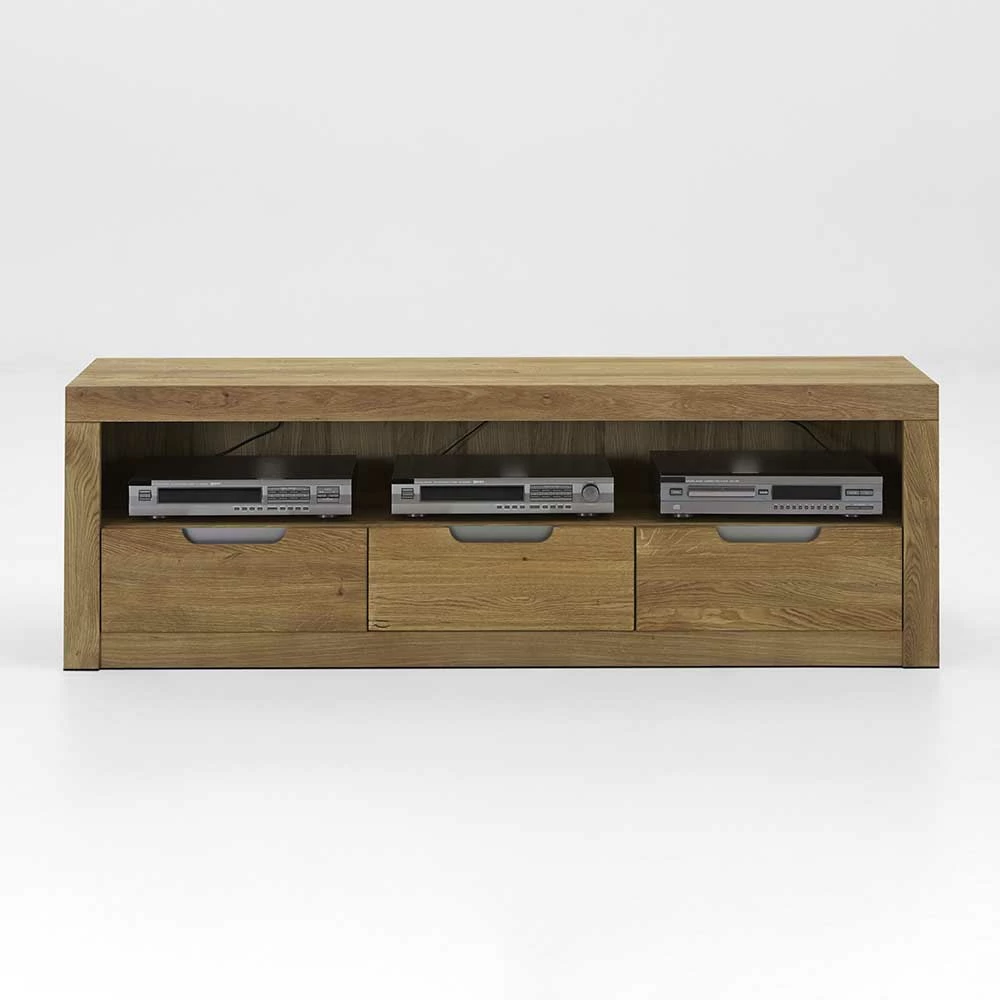 TV Lowboard Mit Fach & Drei Schubladen - Estagel 4 TV Lowboard Mit Fach & Drei Schubladen - Estagel – Bild 2