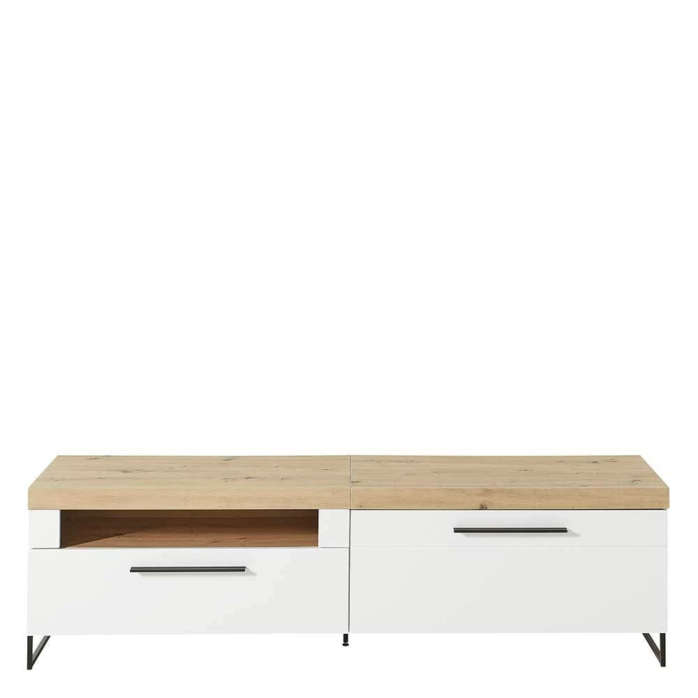 TV Lowboard Mit Klappe & Fach & Schublade - Cicek 4 TV Lowboard Mit Klappe & Fach & Schublade - Cicek – Bild 2