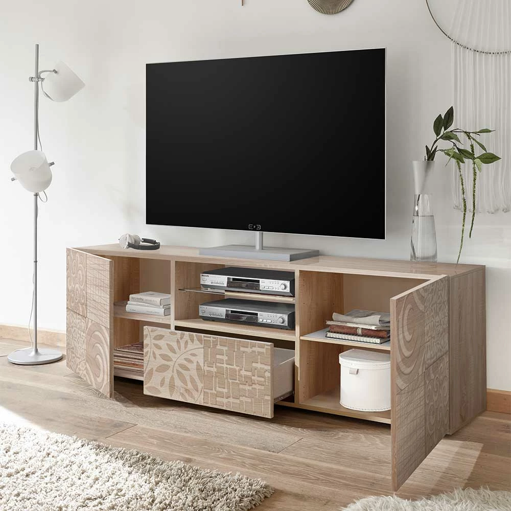 TV Lowboard mit Muster Print - Bielvas TV Lowboard Mit Muster Print - Bielvas -Lana Sales tv lowboard mit muster print auf holzdekor eiche sonoma bielvas 02