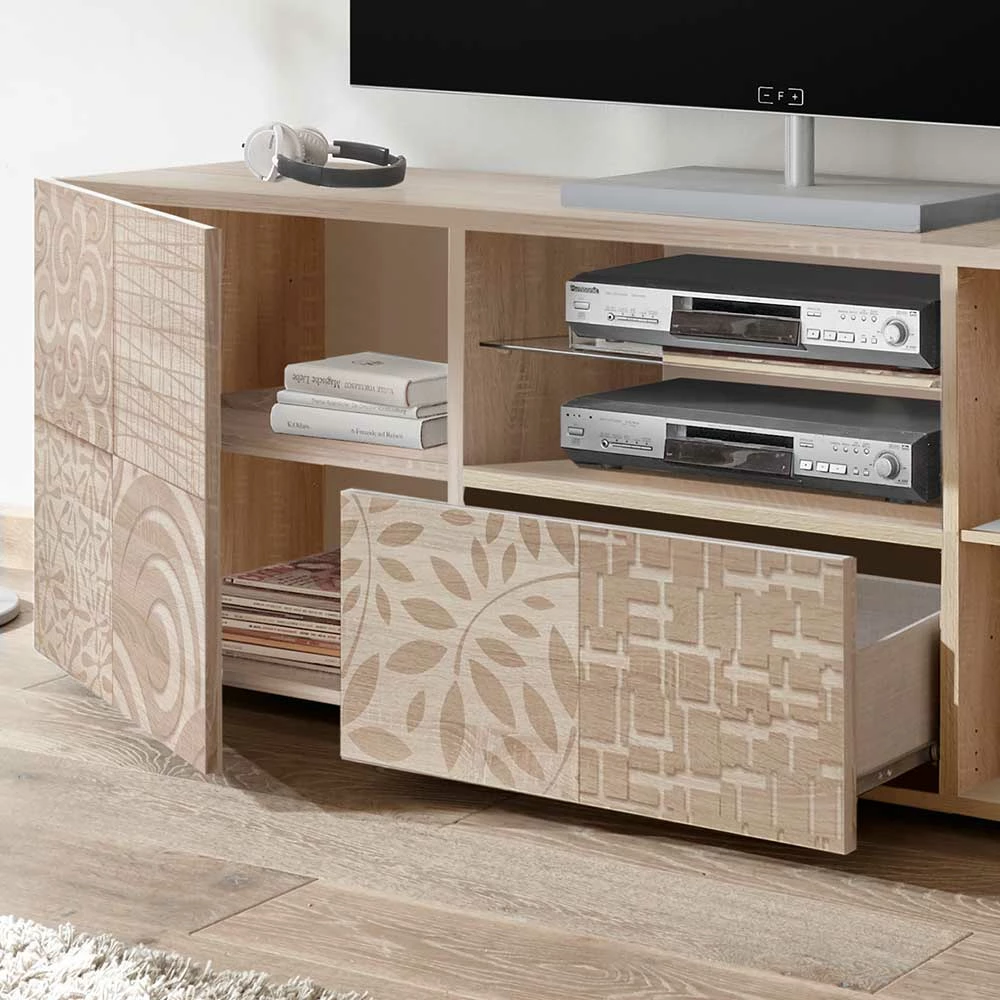 TV Lowboard mit Muster Print - Bielvas TV Lowboard Mit Muster Print - Bielvas -Lana Sales tv lowboard mit muster print auf holzdekor eiche sonoma bielvas 03
