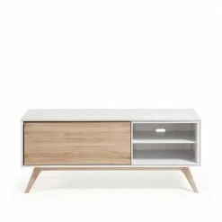 TV Lowboard Ivorino Mit Stauraum Klappe -Lana Sales tv lowboard stauraum klappe weiss und esche teilmassiv 134x56cm ivorino 01