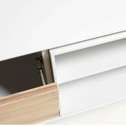 TV Lowboard Ivorino Mit Stauraum Klappe -Lana Sales tv lowboard stauraum klappe weiss und esche teilmassiv 134x56cm ivorino 02