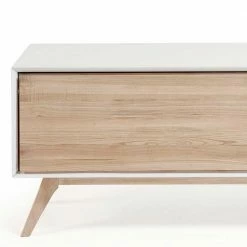 TV Lowboard Ivorino Mit Stauraum Klappe -Lana Sales tv lowboard stauraum klappe weiss und esche teilmassiv 134x56cm ivorino 05