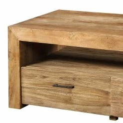 TV Lowboard Monument Aus Teak Massiv -Lana Sales tv lowboard teak massiv unbehandelt monument 05