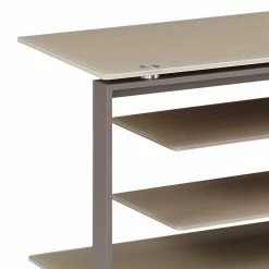 TV Rack Aus Glas & Stahl - Bessas -Lana Sales tv rack aus glas stahl in beige anthrazit 170x42x40 bessas 02