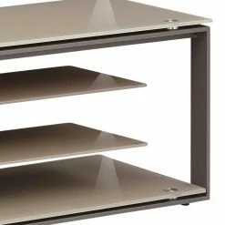 TV Rack Aus Glas & Stahl - Bessas -Lana Sales tv rack aus glas stahl in beige anthrazit 170x42x40 bessas 04