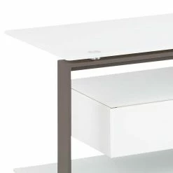 TV Regal Mit Klappe In Weiß & Anthrazit - Latenda -Lana Sales tv regal mit klappe in weiss anthrazit aus glas stahl latenda 02