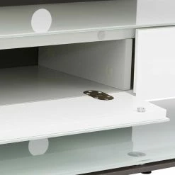 TV Regal Mit Klappe In Weiß & Anthrazit - Latenda -Lana Sales tv regal mit klappe in weiss anthrazit aus glas stahl latenda 05