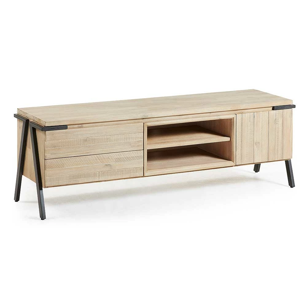TV Schrank Delamoto Akazie gebleicht und Stahl TV Schrank Delamoto Akazie Gebleicht Und Stahl -Lana Sales tv schrank akazie gebleicht und stahl 1 tuerig zwei schubladen zwei faecher 165cm delamoto 01